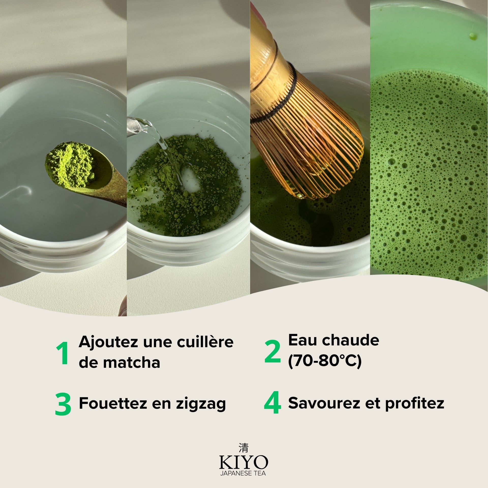 Kit de Préparation Matcha Japonais - Accessoires Cérémonie - Blanc (Sans Thé) - Kiyo Japanese Tea