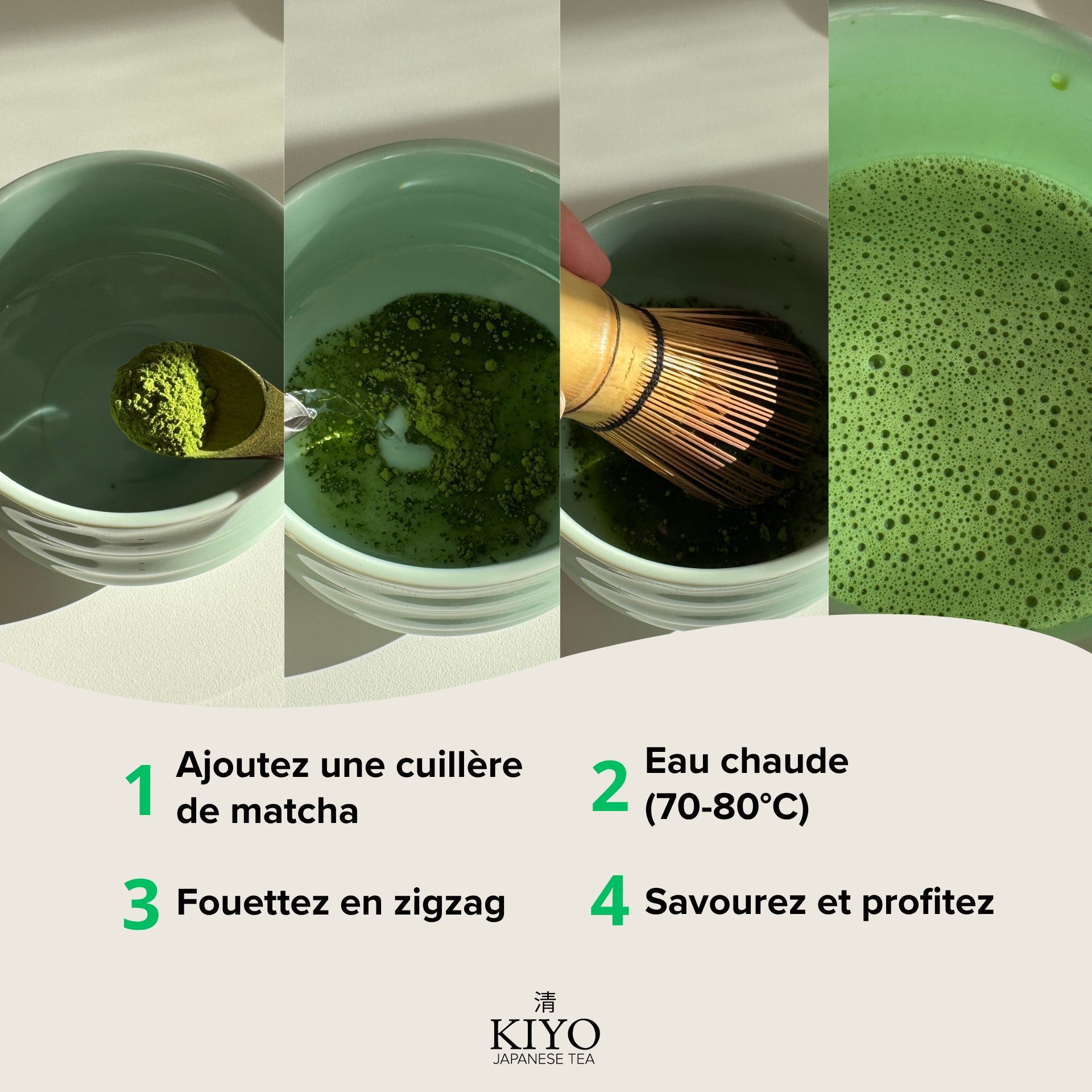 Kit Matcha Cérémonie Japonais Complet - Bol, Fouet & Thé Matcha - Vert - Kiyo Japanese Tea