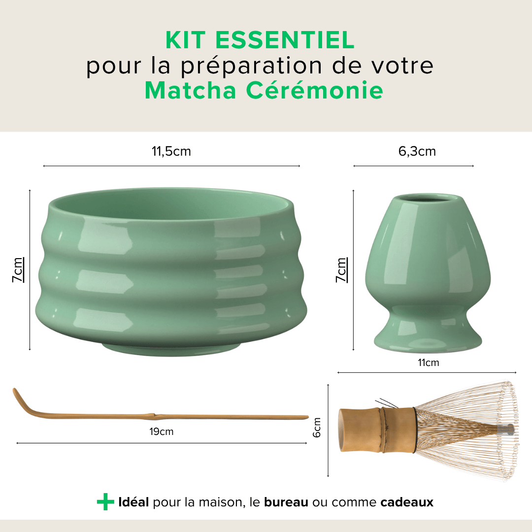 Kit Matcha Vert Pastel – Coffret d’Accessoires Japonais pour Cérémonie - Kiyo Japanese Tea