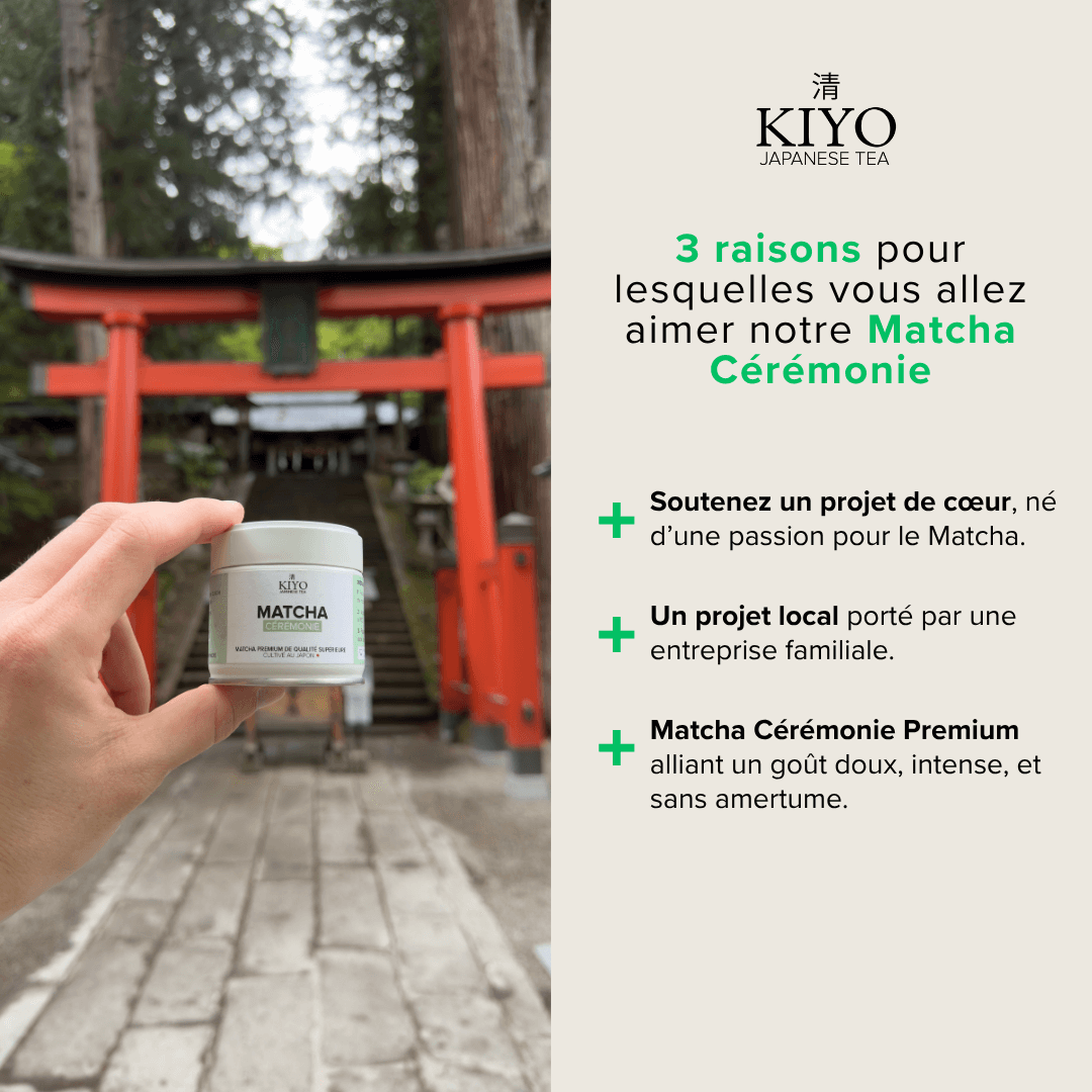 Matcha Cérémonial Japonais Premium – Thé Vert Bio de Kagoshima 30g - Kiyo Japanese Tea