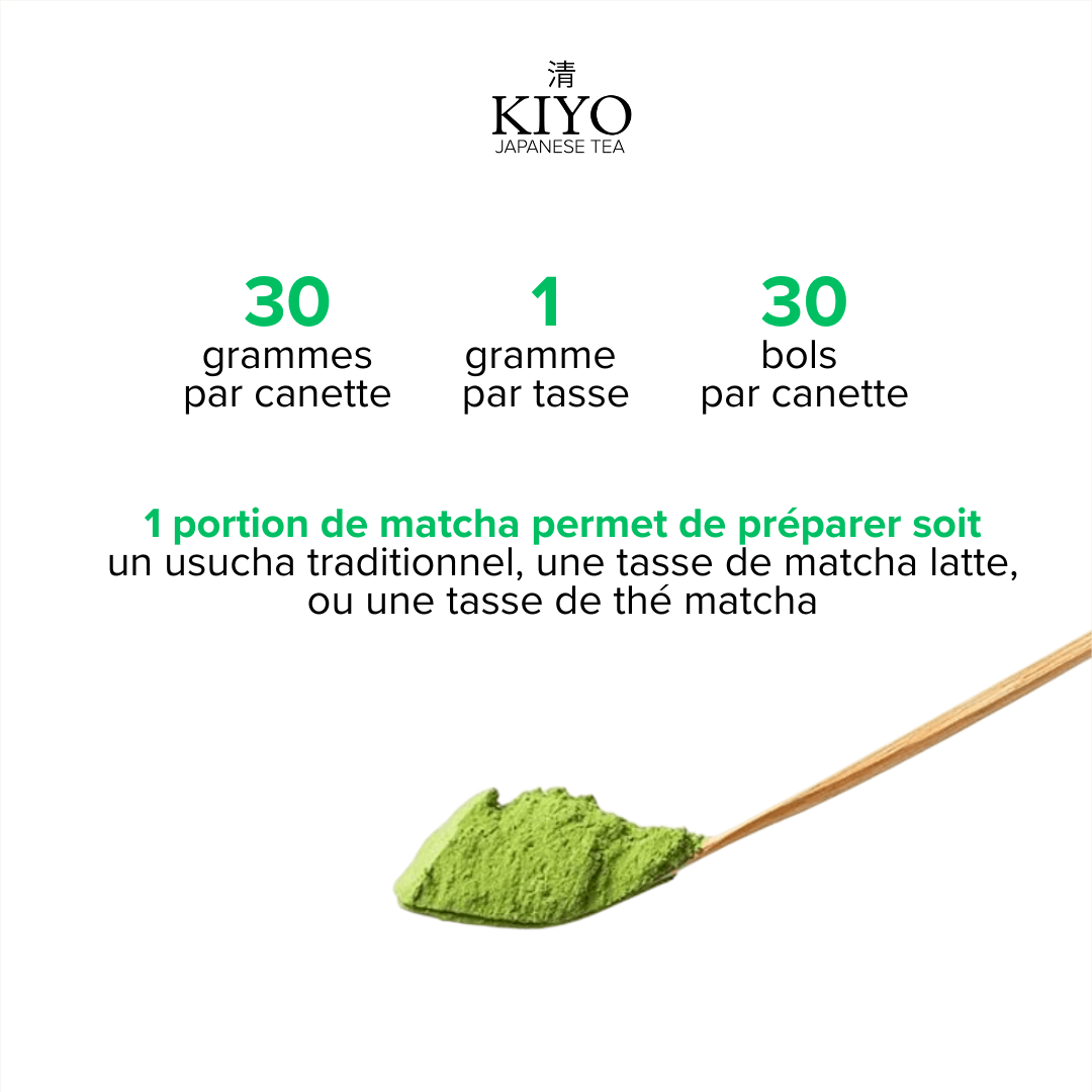 Matcha Cérémonial Japonais Premium – Thé Vert Bio de Kagoshima 30g - Kiyo Japanese Tea
