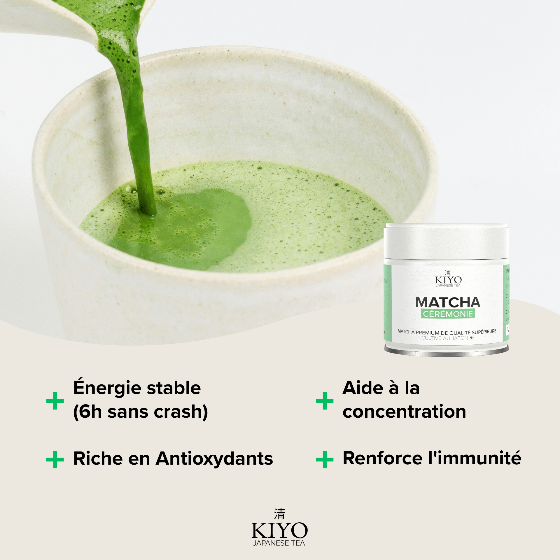Thé Matcha Cérémonie Japonais Premium - Qualité Supérieure - 30g - Kiyo Japanese Tea